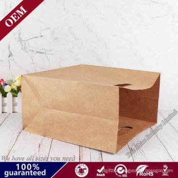 Customized Logo Design Brown Kraft Paper Packaging Shopping Die Cut Patch Handle Bag